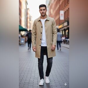 TOPMAN button down trench coat with pockets size medium new with tags